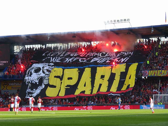 Slavia Prague Ultras in the Stands Editorial Photography - Image