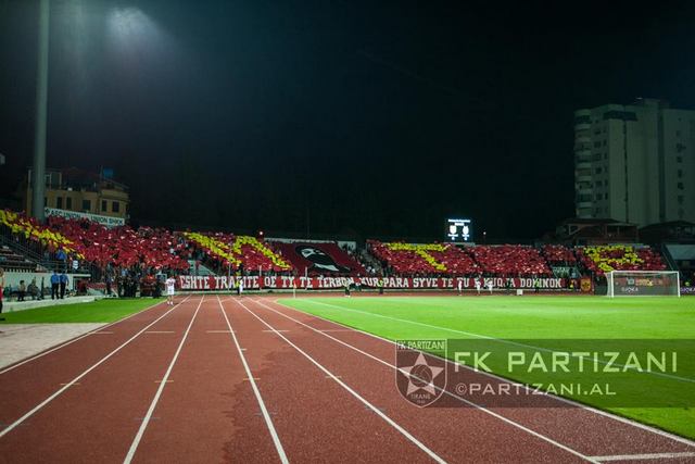 Partizanis fans cheer during the match between FK Partizani and KF News  Photo - Getty Images