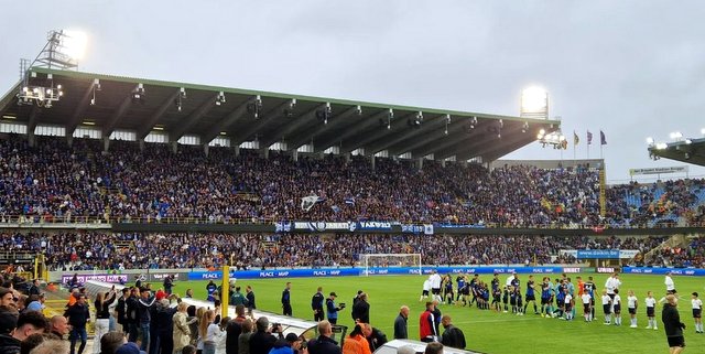 Fans and supporters of Brugge pictured during a soccer game